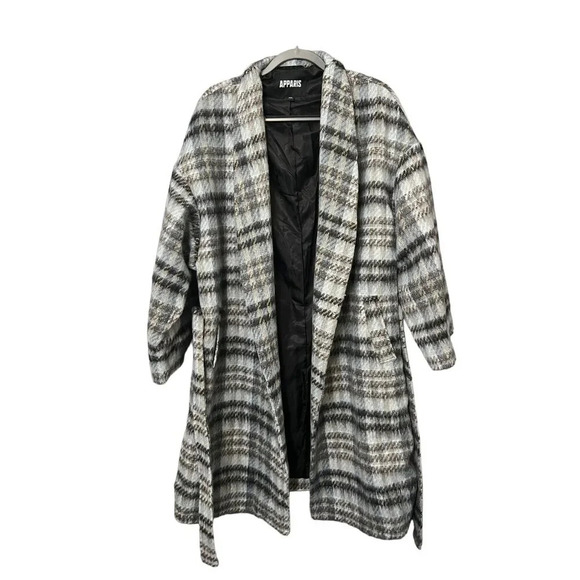 Apparis Sadia Jacket Plaid Collared Neck Size XXL - Picture 4 of 7